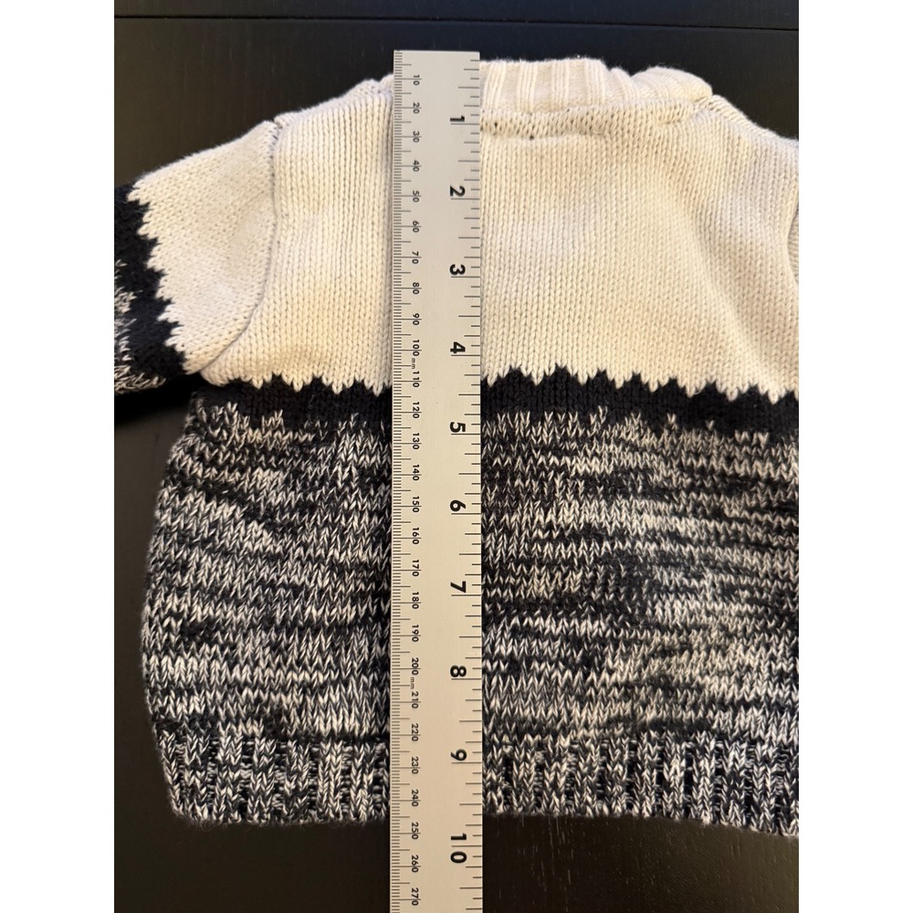 Carter's Baby Moose Sweater Size 3 Months Cream/Black Full-Zip Winter - Picture 5 of 7